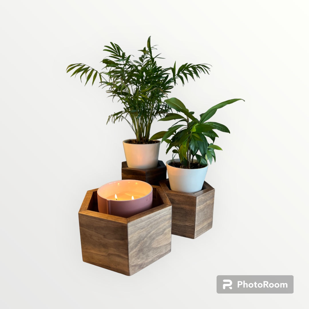 small plant stand indoor Hexagon Plant Stand