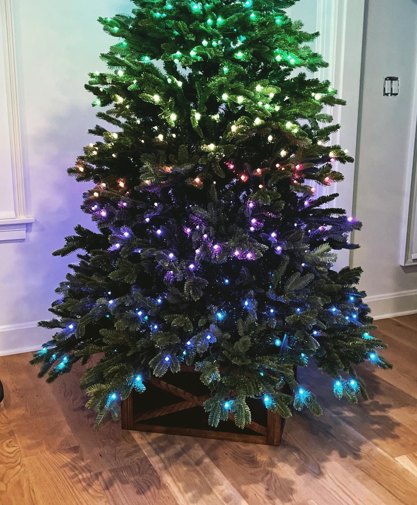 Christmas tree turquoise and purple