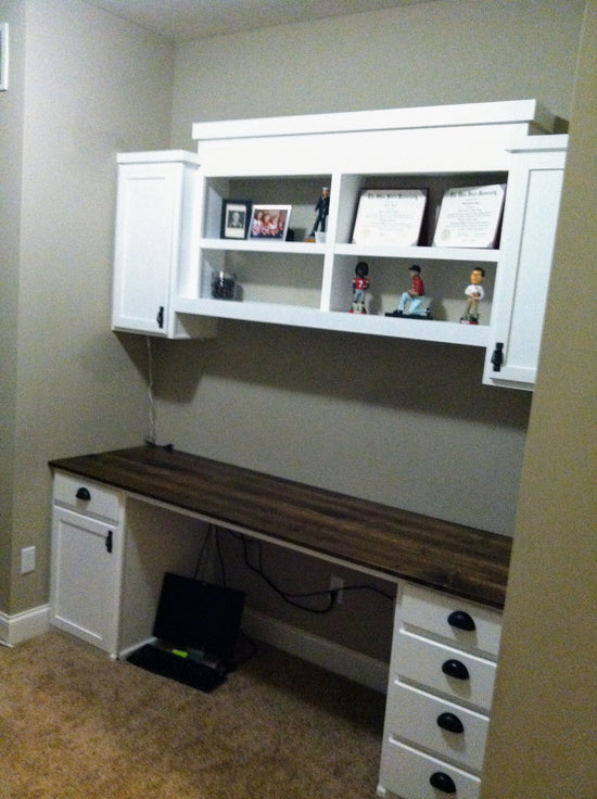 Custom built in desk and wall  hutch.