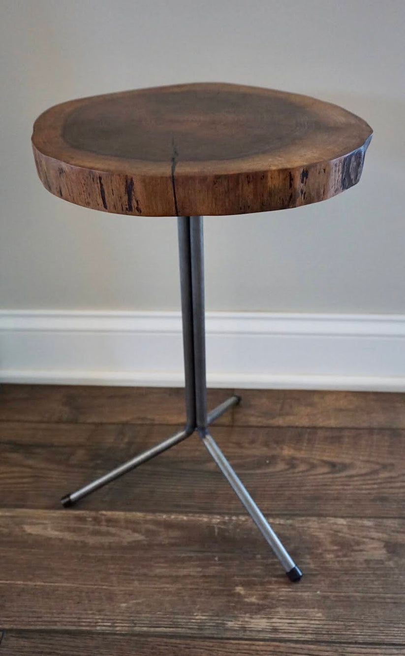 Live Edge Walnut W/Tripod Base - Drink Table/Plant Stand – Pure Grain ...