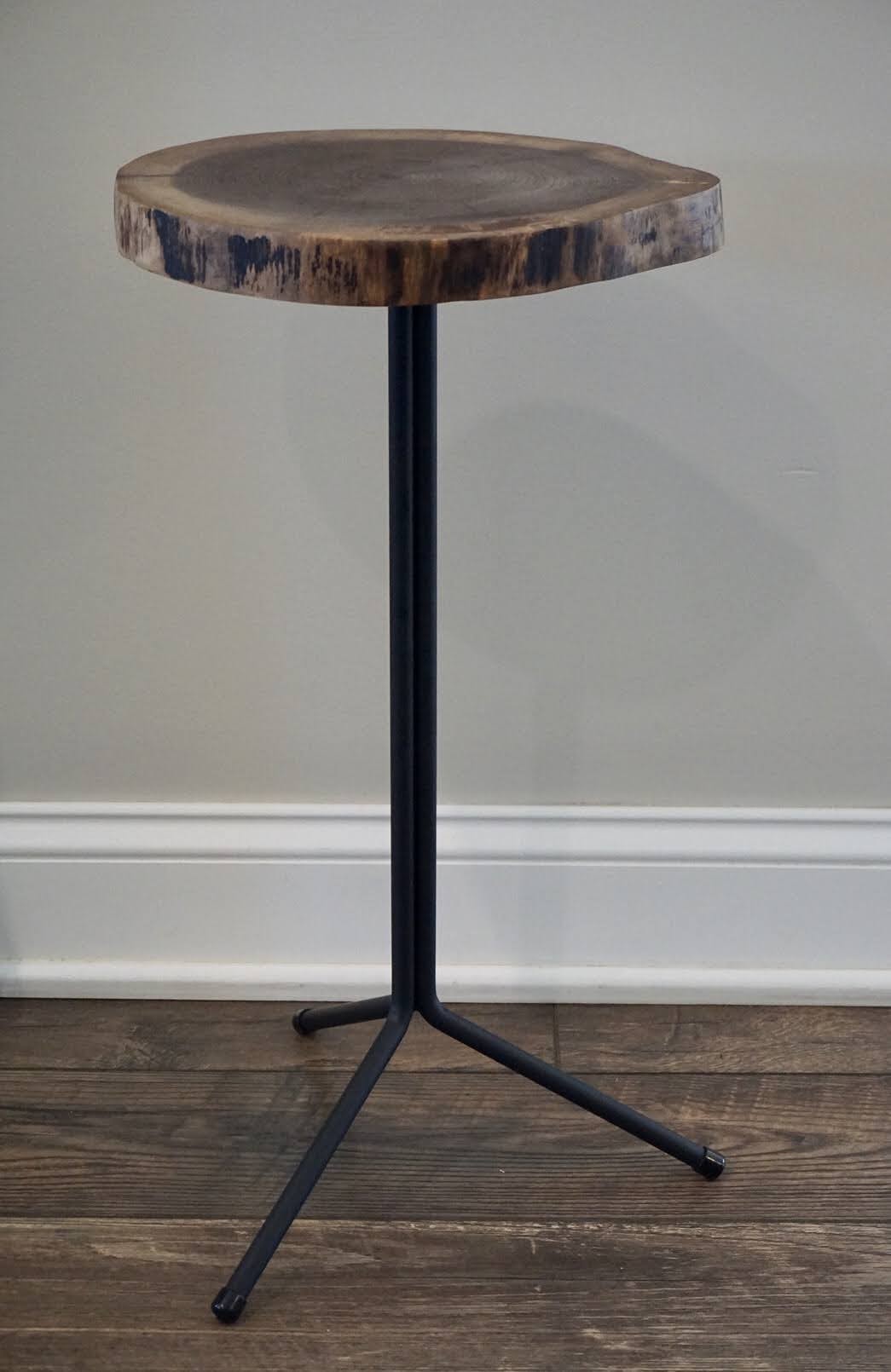 Pure Table Stand Live Edge Walnut W/Tripod Base - Drink Table/Plant Stand – Pure Grain ...